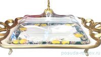 Блюдо 38 см с крышкой н/н &quot;Лимоны&quot; / 223805