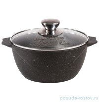 Кастрюля со стеклянной крышкой антипригарное покрытие 8 л &quot;Гранит /Black&quot; / 151667