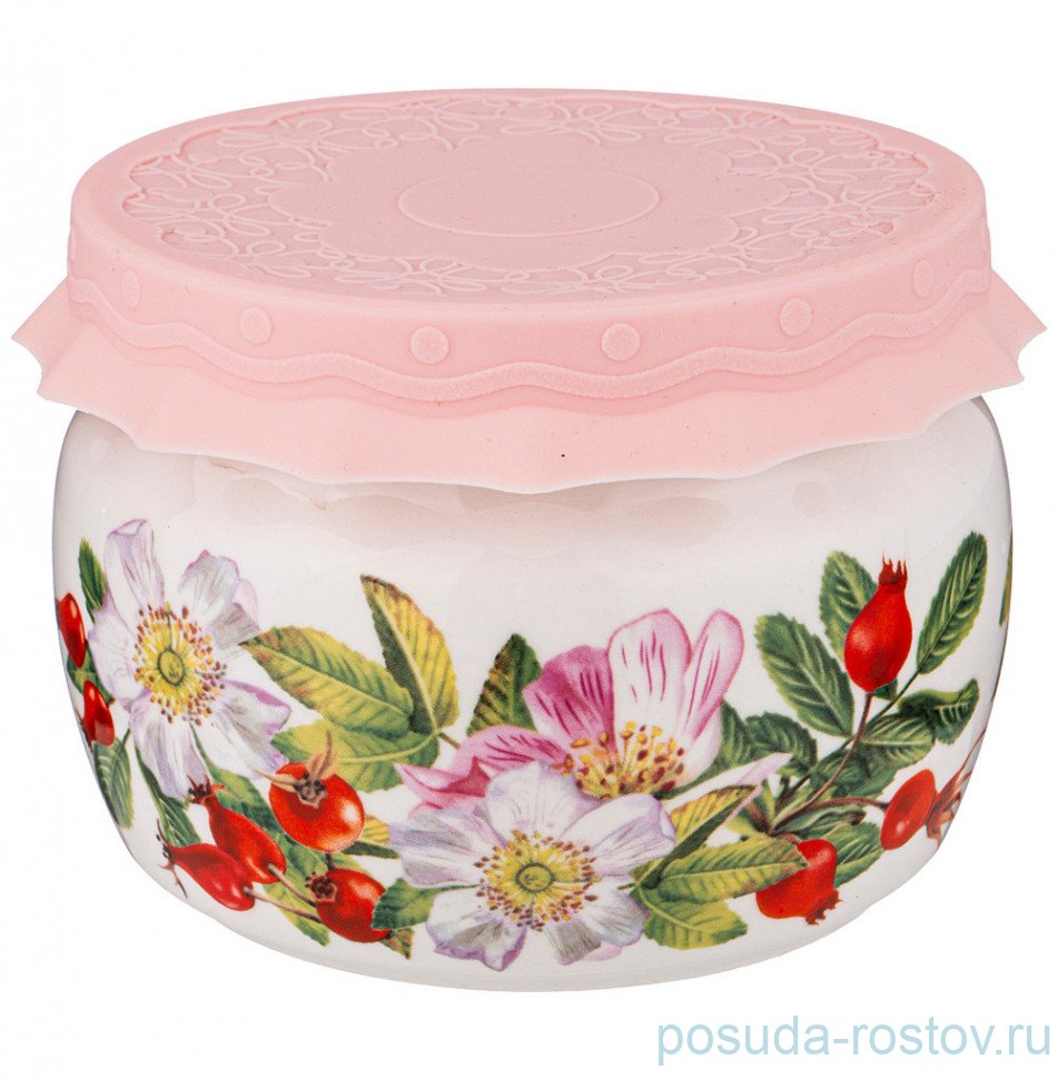 Банка для меда/варенья 500 мл с силиконовой крышкой "Шиповник" / 235782