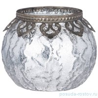 Подсвечник 12 х 12 х 10,5 см &quot;Измир&quot; с металлическими элементами / 272897