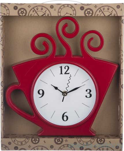 Часы настенные 26 х 30 см кварцевые красные &quot;CHEF KITCHEN&quot; / 187939