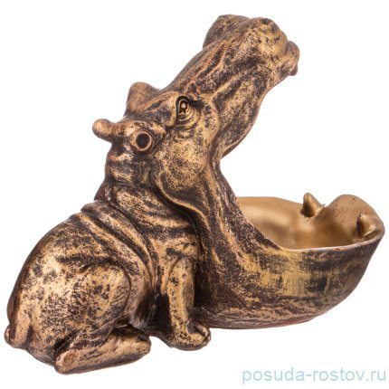 Шкатулка для мелочей 30 х 22 см &quot;Бегемот&quot; /бронза / 271944