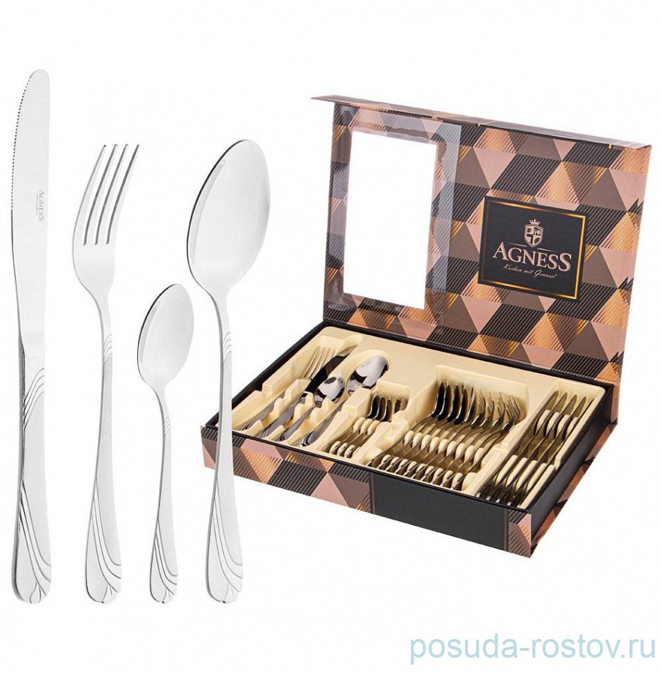 Столовые приборы 24 предмета на 6 персон "agness" / 272920 Столовые приборы 24 предмета на 6 персон "agness" / 272920