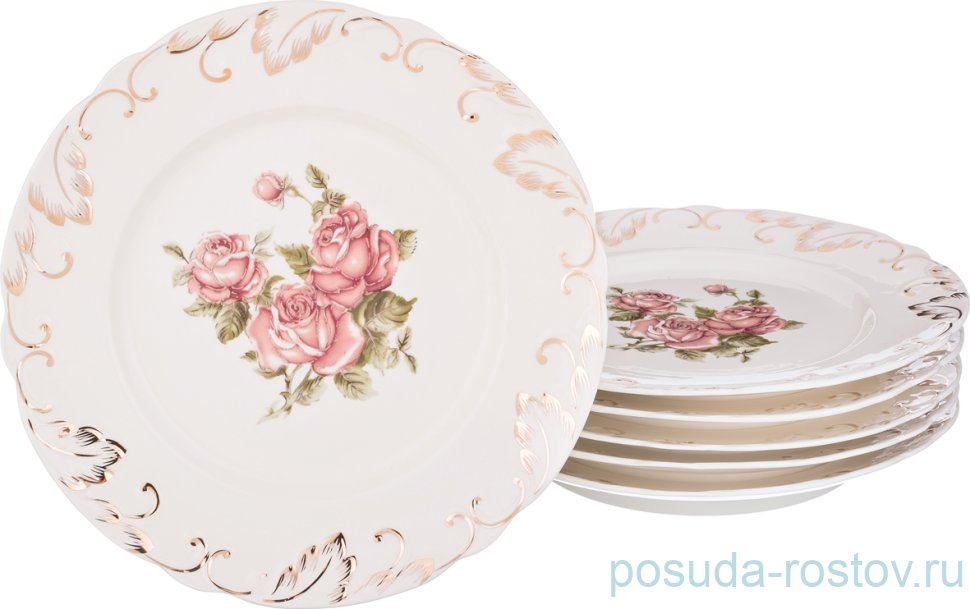 Набор тарелок 27 см 6 шт "Корейская Роза" / 194475 Набор тарелок 27 см 6 шт "Корейская Роза" / 194475