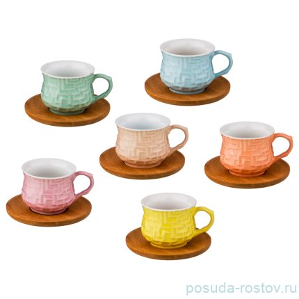 Набор кофейных пар 95 мл 6 шт &quot;эдельвейс /лабиринты&quot; / 187065