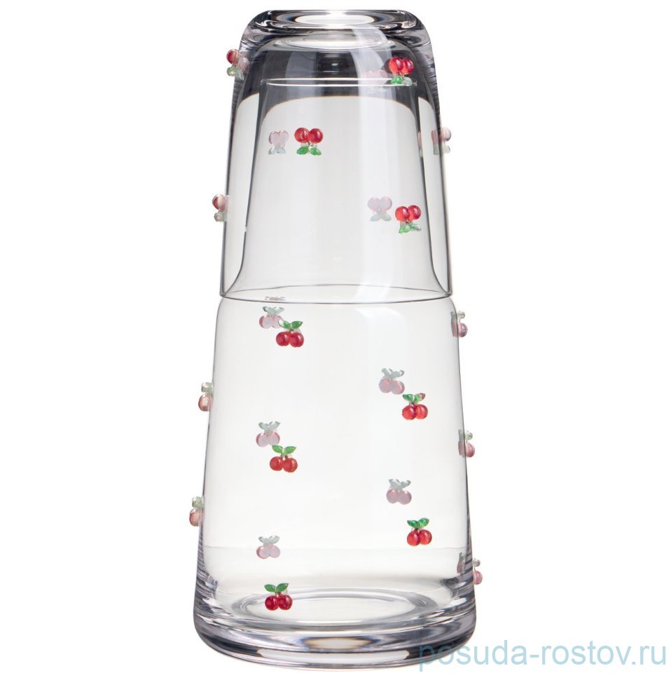 Графин для воды 890/330 мл с крышкой-стаканом "Fruity cherry" / 379608