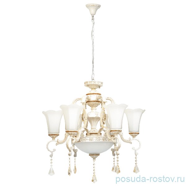 Люстра 8 рожковая белые плафоны "Эллада" d- 75 см, h- 77 см / 069839