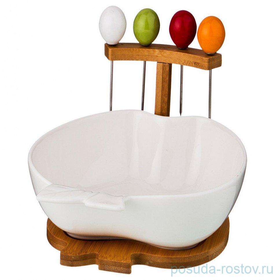 Салатник 16,5 х 15 х 12 см + 4 вилочки / 192458