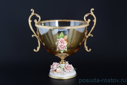 Фруктовница н/н  ручкой желтая &quot;Rosaperla /Цветок&quot; / 110347