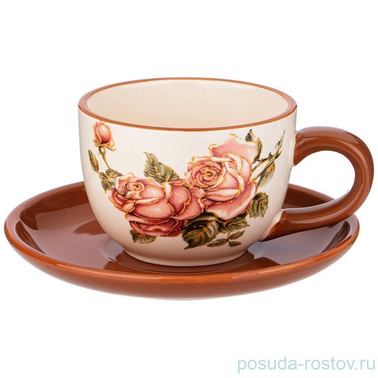 Чайная пара 220 мл 1 шт "Корейская роза" / 234838