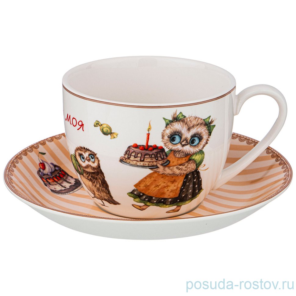 Чайная пара 380 мл 1 шт "Совушки" / 225637 Чайная пара 380 мл 1 шт "Совушки" / 225637