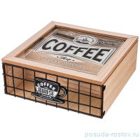Шкатулка для чая 24 х 24 х 9 см &quot;Coffee &amp; Tia time&quot; / 254848