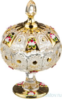 Конфетница 11 х 18,5 см с крышкой н/н &quot;LEFARD GOLD GLASS&quot;  / 252004