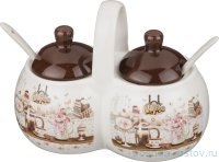 Банка для специй 17 х 10 х 13 см двойная с ложками &quot;Coffee&quot; / 190374