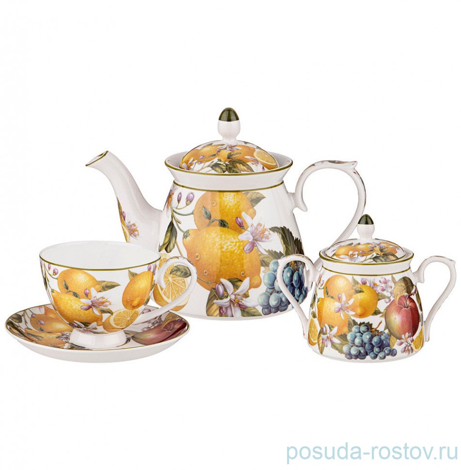 Чайный сервиз на 6 персон 14 предметов "Фрукты" / 280794 Чайный сервиз на 6 персон 14 предметов "Фрукты" / 280794