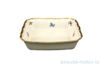 Салатник 16 см квадратный &quot;Мария-Луиза /Мелкие цветы /матовое золото /СК&quot; / 107961