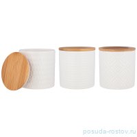 Набор банок для сыпучих продуктов 430 мл 3 шт с бамбуковой крышкой 10 х 10 х 10,5 см / 255014