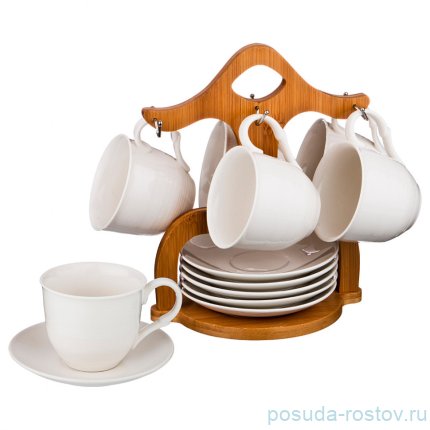 Набор чайных пар 180 мл 6 шт на подставке / 192460