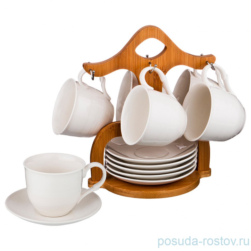 Набор чайных пар 180 мл 6 шт на подставке / 192460