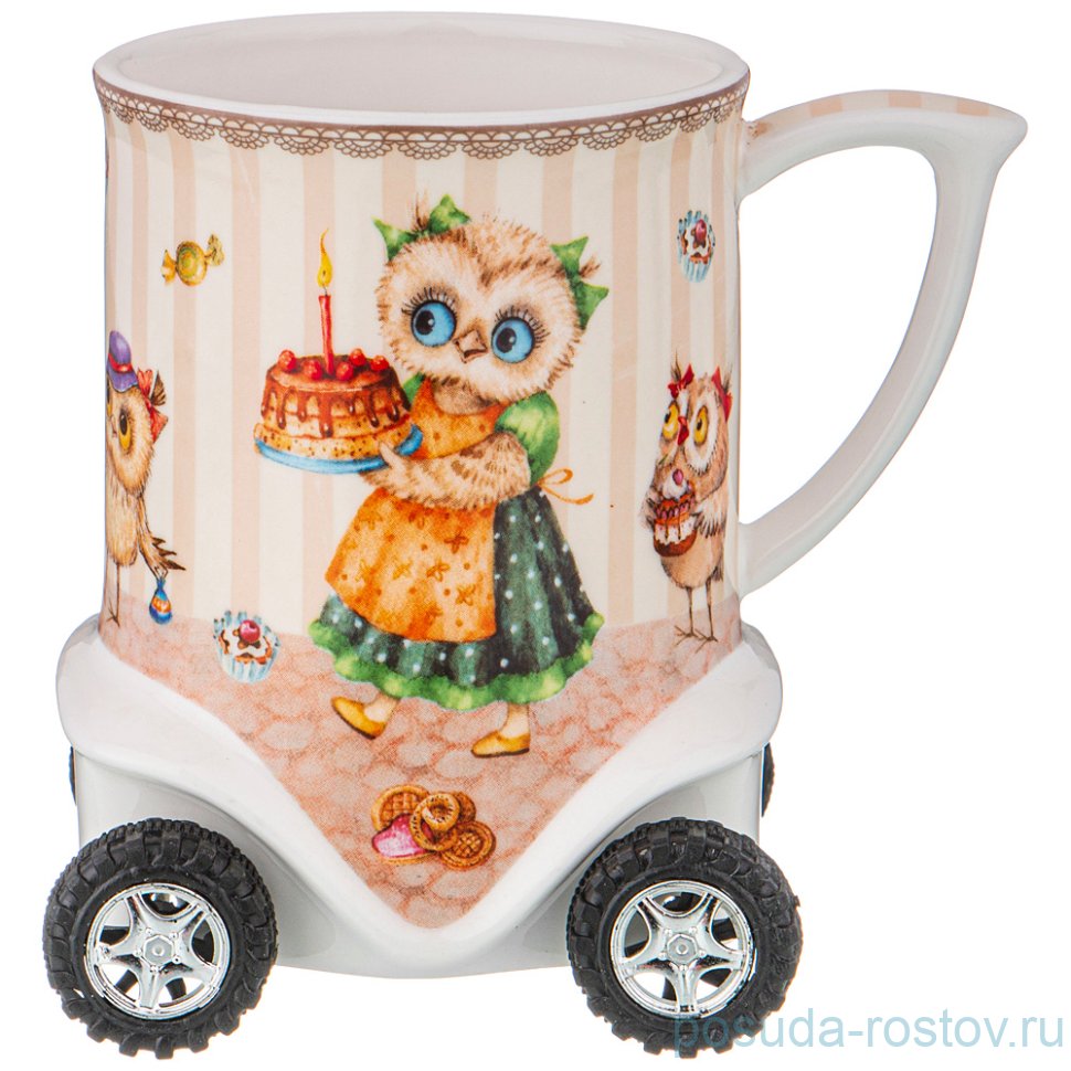 Кружка 350 мл на колесиках "Совушки" / 225148