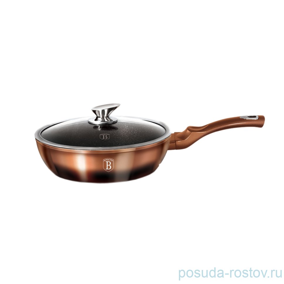 Сковорода 24 см с крышкой "Rosegold Noir Metallic Line" / 147722