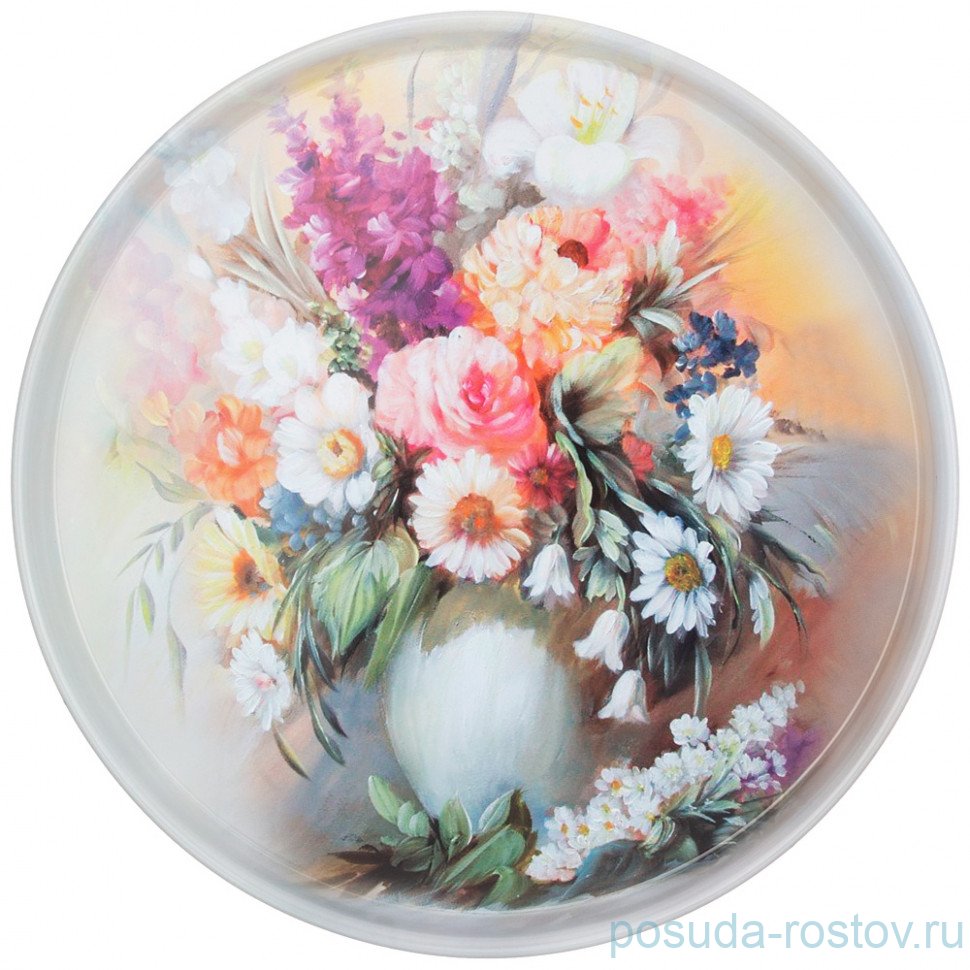 Поднос 33 х 2,1 см сервировочный "Летний букет" / 335463