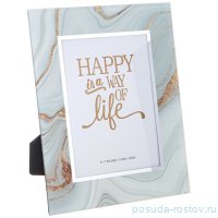 Фоторамка 20,5 х 25 х 1 см серая &quot;Happy is a way of life&quot; / 339193