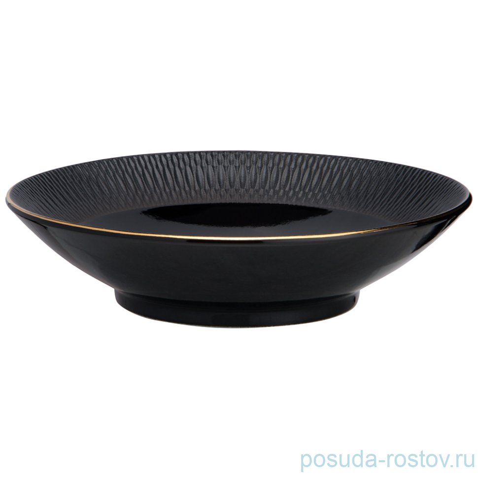 Тарелка 22,5 см 1 шт глубокая "crocus /черная" / 235737