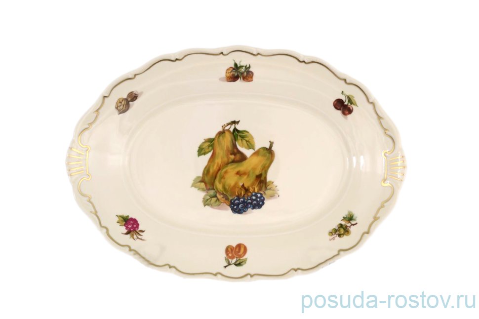 Блюдо 32 см овальное  Bohemia Porcelan Moritz Zdekauer 1810 s.r.o. "Анжелика /Ягодно-Фруктовый /СК" / 065062