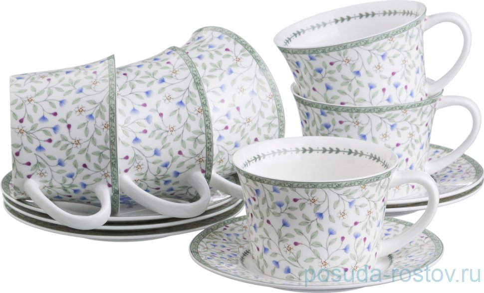 Набор кофейных пар 180 мл 6 шт "Полевой цветок" / 193697 Набор кофейных пар 180 мл 6 шт "Полевой цветок" / 193697