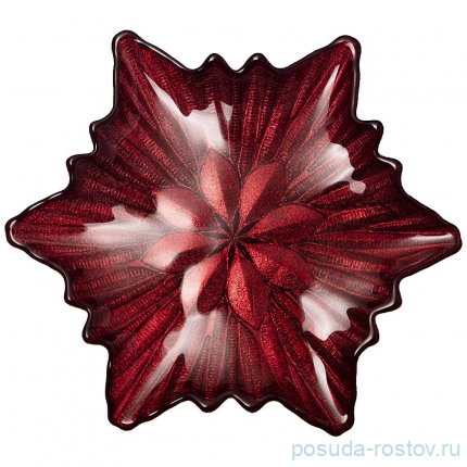 Блюдо 21 см Звезда &quot;Snowflake red shiny &quot; / 226075