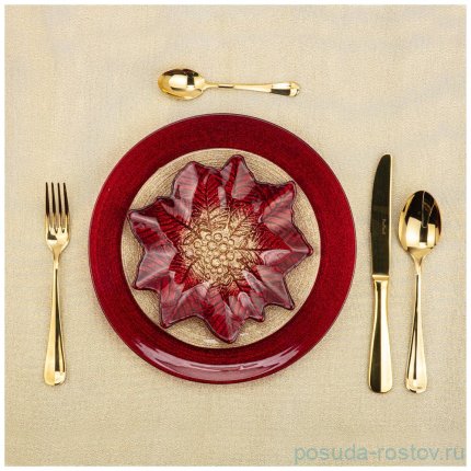 Блюдо 21 см Звезда &quot;Snowflake red shiny &quot; / 226075