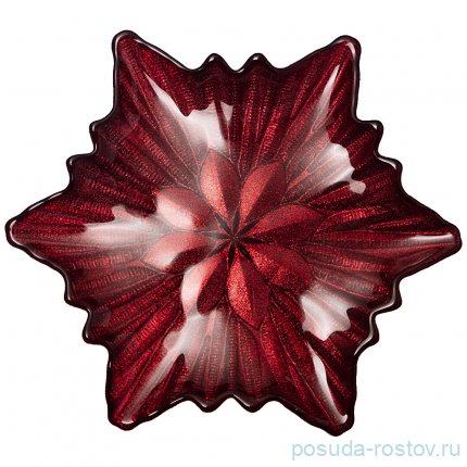 Блюдо 21 см Звезда &quot;Snowflake red shiny &quot; / 226075