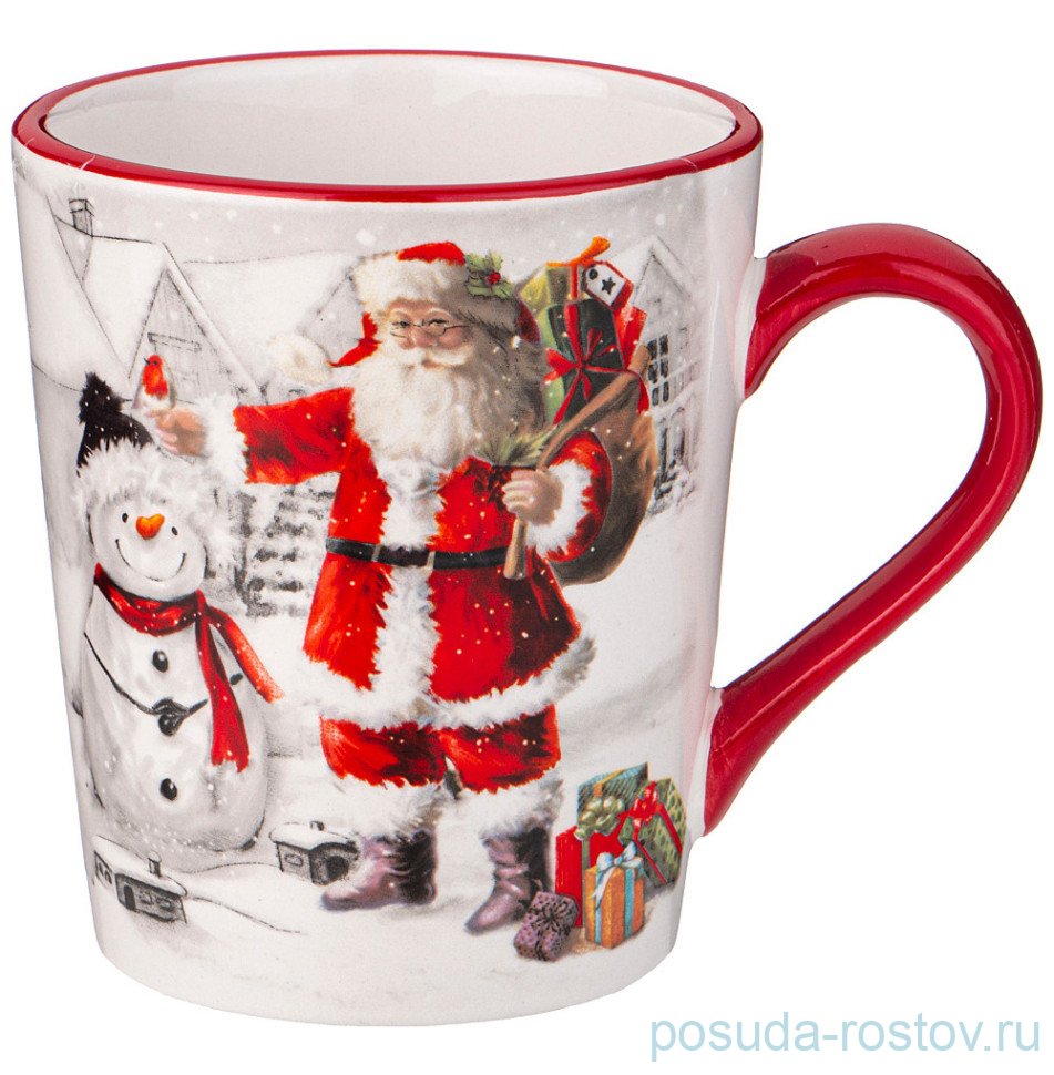 Кружка 400 мл "С новым годом! /Санта Клаус и снеговик" / 331157