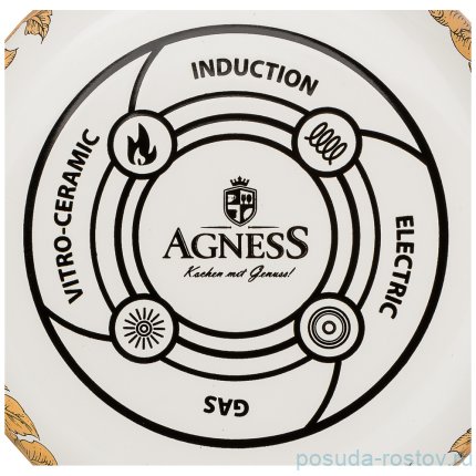 Чайник 2,2 л эмалированный белый &quot;agness /золотые цветы&quot; / 196410