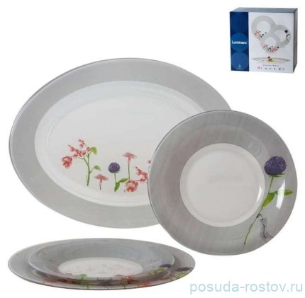 Набор тарелок 19 предметов &quot;Розана /Клевер&quot; (с блюдом) / 161279