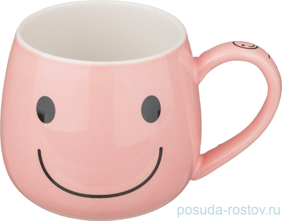 Кружка 350 мл "Смайл /розовая" / 194021 Кружка 350 мл "Смайл /розовая" / 194021