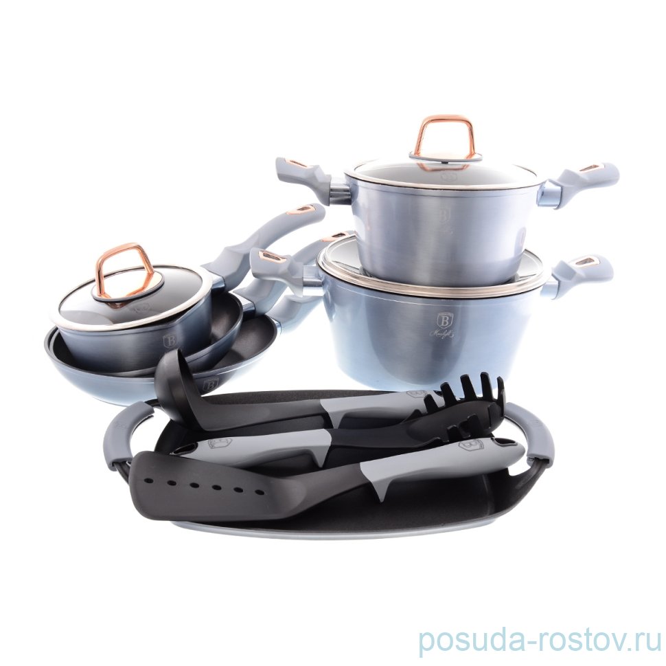 Набор посуды 12 +2 предмета  Berlinger Haus "Moonlight Edition Metallic Line" / 171526