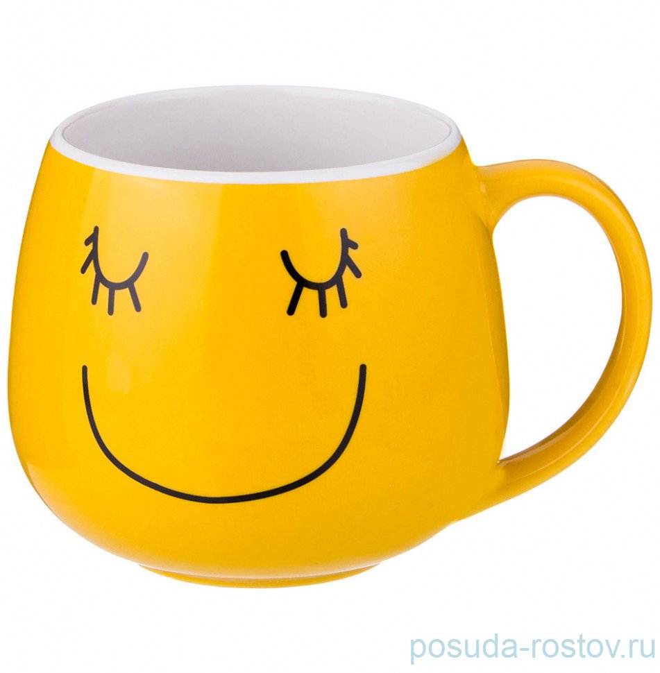 Кружка 350 мл жёлтая "Весёлый смайлик" / 187038 Кружка 350 мл жёлтая "Весёлый смайлик" / 187038