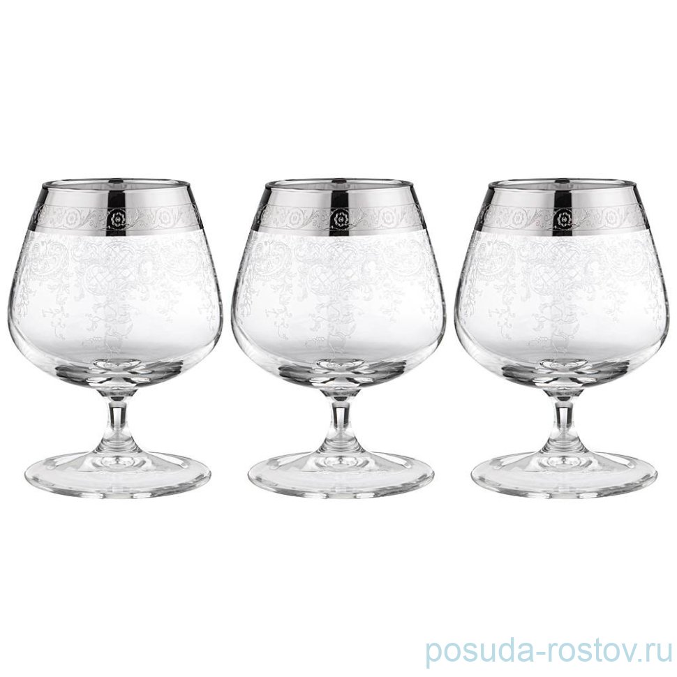 Бокалы для бренди 410 мл 3 шт "Ренессанс /платина" / 276118 Бокалы для бренди 410 мл 3 шт "Ренессанс /платина" / 276118