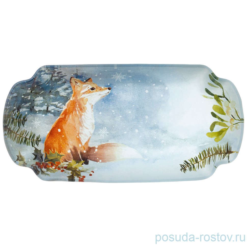 Блюдо 18 см прямоугольное "Зимняя сказка /Лиса" / 268494