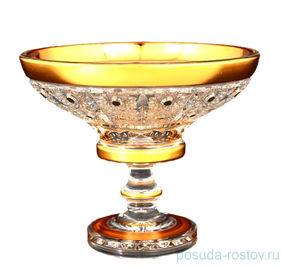 Конфетница 15 см н/н "Max Crystal /Золотая лента /Шарики" / 088715