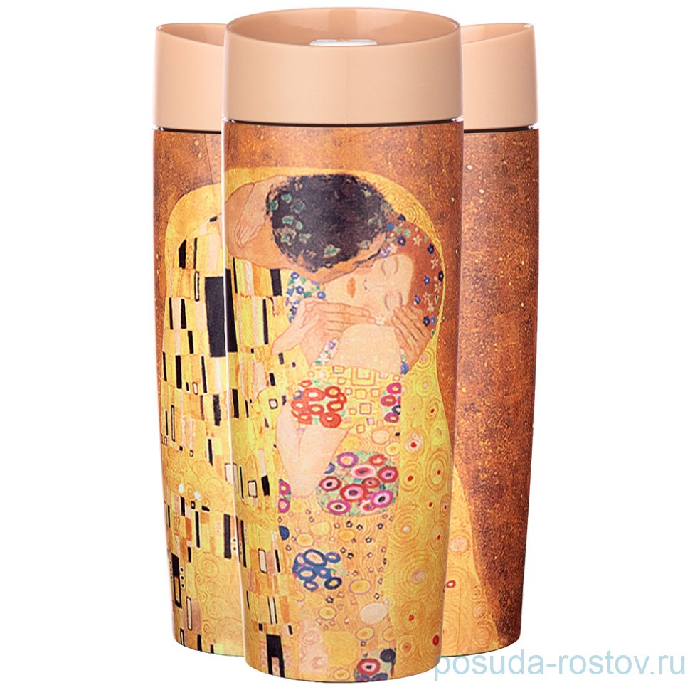 Термокружка 380 мл с кнопкой-стоппером "арт коллекция" / 225075