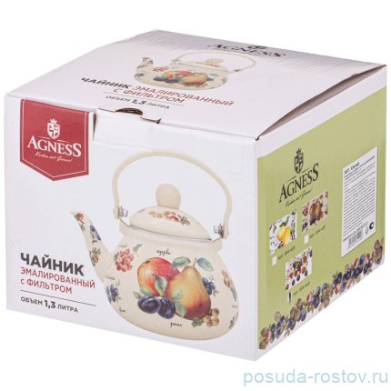 Чайник 1,3 л эмалированный с фильтром &quot;Ежевика&quot; / 274421