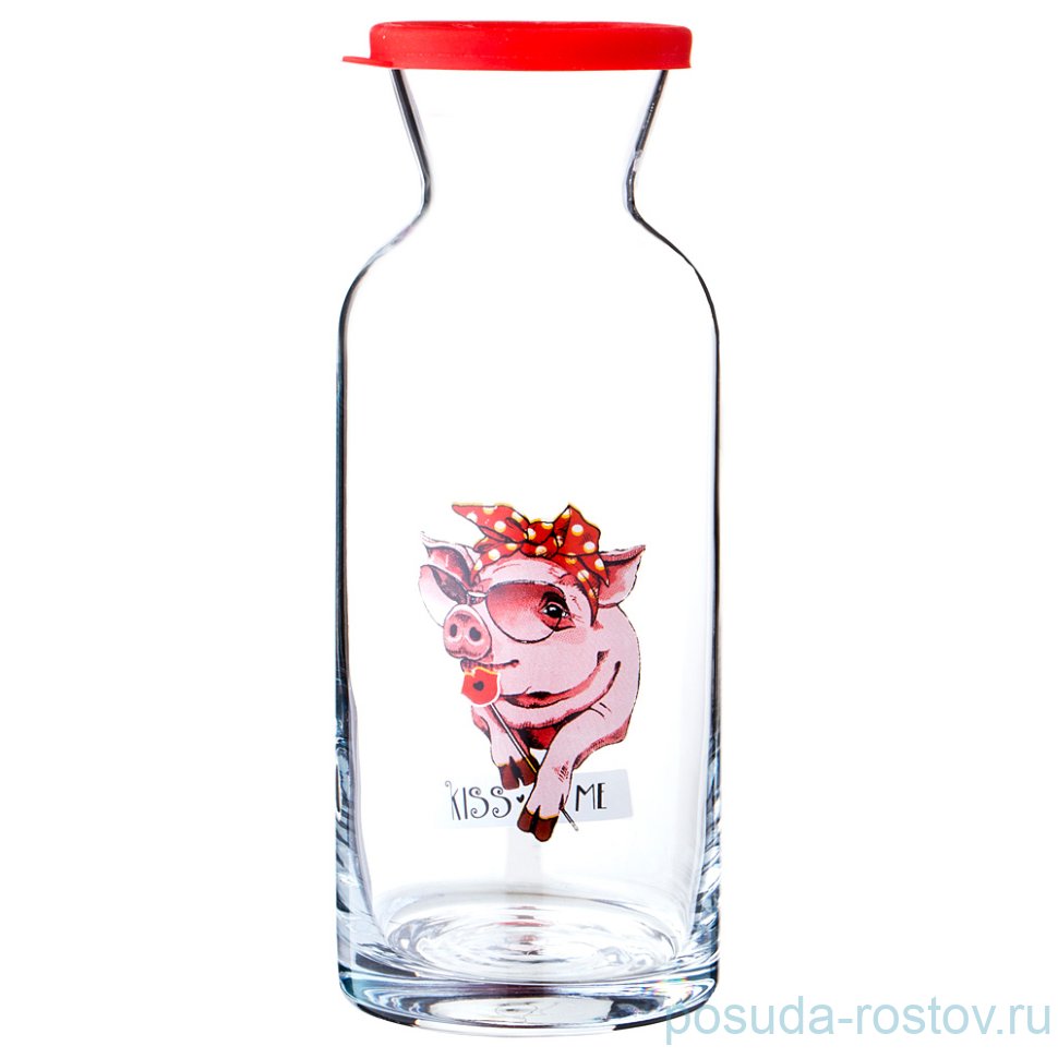 Графин для воды 700 мл с крышкой "Свинка с поцелуями" / 190685 Графин для воды 700 мл с крышкой "Свинка с поцелуями" / 190685