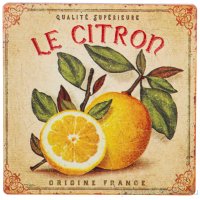 Подставка под горячее 10 х 10 см &quot;Доска разделочная &quot;Лимоны&quot; / 224786