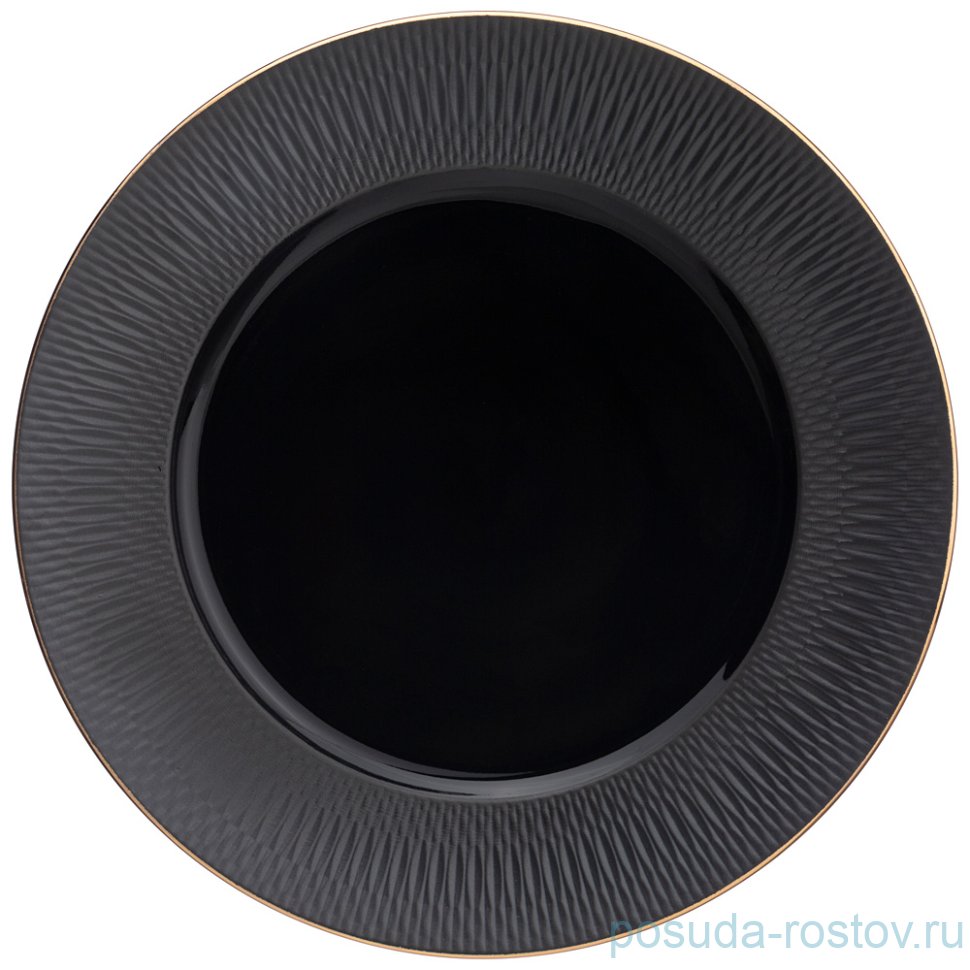 Тарелка 27 см 1 шт "crocus /черная" / 235736