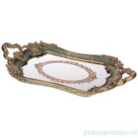 Поднос декоративный 42,4 х 24,6 х 4,8 см прямоугольный с ручками &quot;рококо&quot; / 262383