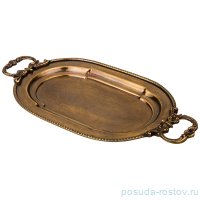 Поднос 38 х 19 х 3 см с ручками латунь &quot;Антик&quot; / 195582