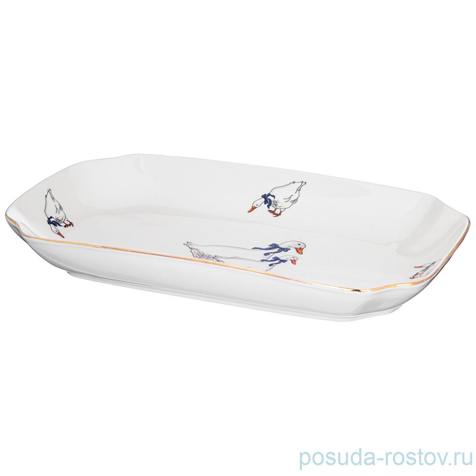 Блюдо 30 х 17 х 4 см овальное "гуси" / 244303